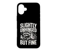 Slightly Unhinged But Fine Raccoon Goose Case for iPhone 16 Plus