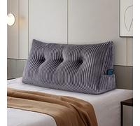 SLIGUY Large Headboard Pillow, Headboard Wedge Bed Rest Reading Bolster Triangular Pillow for Sitting in Bed-Backrest Positioning Support Long Pillow for Daybed (100 x 50 x 20 cm, Grey)