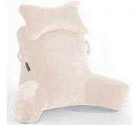 SLIGUY Reading Pillow, Extra Large, 78.7 cm, Bed Rest Pillow with Removable Neck Roll and Arms for Sitting in Bed or On the Couch, Backrest for Adults, for Reading, TV,Beige