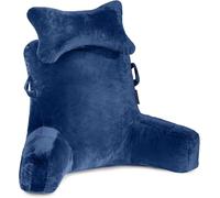 SLIGUY Reading Pillow, Extra Large 78.7 cm, Bed Rest Pillow with Removable Neck Roll and Arms for Sitting in Bed or On the Couch, Backrest, for Adults, for Reading, TV, Blue