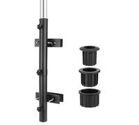 SLIIMU Umbrella Stand for Deck Railing, Long Patio Fence Umbrella Holder Clamp Outdoor, Adjustable Deck Post Parasol Mount Bracket, Metal Balcony Parasol Base Clip on Porch, Courtyard (Black)