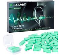 SLIJAR Ear Plugs for Sleep, 50 Pairs Super Soft 38dB High Noise Cancelling Ear Plugs for Sleeping, Foam Ear Plugs Noise Cancelling, Reusable Earplugs for Sleep, Travel, Studying, Working, Motorcycle