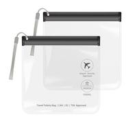 SLIJAR Transparent Toiletry Bag with Lanyard, clear, Pack of 2