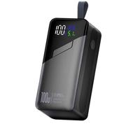Slim 20000mAh Laptop Power Bank, 100W Portable Charger with Built-in Cable, PD Fast Charging Battery Bank with Smart Display, Compatible MacBook Pro/Air/Steam Deck and More(Color:Black)
