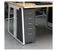 Slim 5Drawer Metal Locking File CabinetMobile Office Storage for Legal/Letter/A4 FilesStylish White Design for Home Office Organization