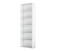 Slim 6 Tier Bookshelf Narrow Bookcase Storage Shelf Organizer Unit White