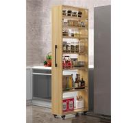 Slim 7-Tier rage Rack with Wheels & Hand - 15cm Narrow Freestanding Cart for Pantry Restaurant - Adjustab Shelves Space-Sing