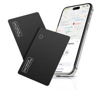 Slim Airtag Card, 2 Pieces Smart Wallet Tracker Card 1.6 mm, Rechargeable, IP68 Waterproof, (iOS Only) GPS Item Finder, Applicable to Find My App