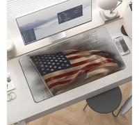 Slim American Flag Desk Mat for Keyboard and Mouse 24x12 Inch Gaming Mouse Pad Protector Non-Slip Rubber Base Portable Deskpad for Office/Gaming/Remote Work Desktop Accessories Decor