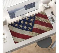 Slim American Flag Desk Mat for Keyboard and Mouse 24x12 Inch Gaming Mouse Pad Protector Non-Slip Rubber Base Portable Deskpad for Office/Gaming/Remote Work Desktop Accessories Decor