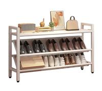 Slim and Tilted Space-Saving Shoe Rack, Independent Metal Shoe nizer for Small Spaces, Hallways, Entrances, Behind Doors, and Closets (White, 90x)