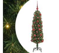 vidaXL Slim Christmas Tree with Stand and Flocked Snow 270 cm PVC