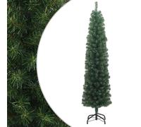 Slim Artificial Christmas Tree with Stand Green 180 cm PVC Holiday Deco vidaXL