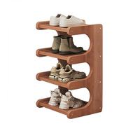 Slim Bamboo Shoe Rack - 4-Tier Folding, Space-Saving Free-Standing Storage for Hallway, Closet, Bedroom, Entryway, Small Spaces, Stylish Design