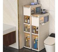 Slim Bathroom Cabinet, 3-Tier Storage Narrow Slide-Out Trolley, Compact with 3/4 Drawers, Functional Shelf for Small Spaces, Ideal for Bathroom & Kitchen