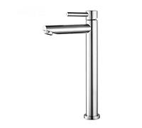 Slim Bathroom Faucet Single Handle Cold Water Sink Tap High Arc Basin Mixer Modern Design Lavatory Faucet for Stylish Home Decor