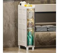 Slim Bathroom nizer on Wheels - 3/4/5 Tier Vertical Storage Cabinet Plastic Shower Caddy with Drawers Space-Saving Floor Unit for Efficient Bathroom nization.