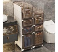 Slim Bathroom Rolling Storage Cart with Drawers - Space-Saving Toilet Paper for Bathroom Bedroom Kitchen & Living Room - Multi-Functional Storage Unit (3rd Floor)