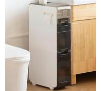 Slim Bathroom Storage Cabinet - 2/3/4 Tier with Doors & Wheels - Space-Saving Over-Toilet Storage Solution for Small Bathrooms & Tight Spaces