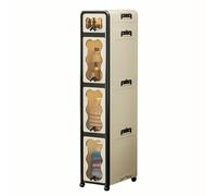 Slim Bathroom Storage Cabinet on Wheels Versatile with Toilet Paper Holder Compact WC Unit with Drawers Space-Saving Furniture (Color: 108.5cm Size:)