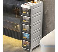 Slim Bathroom Storage Cabinet - Vertical Narrow Shelf Unit for Small Spaces - Space-Saving Multi-Functional Organizer for Bathroom Essentials and Tight Areas