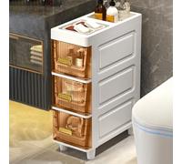 Slim Bathroom Storage CabinetTall Narrow Shelving Unit for Small Spaces Vertical Storage Organizer MultiFunctional Floor Cabinet Stylish Slim Chest of Drawers