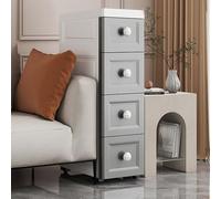 Slim Bathroom Storage Cart on Wheels with Drawers 6-Tier Space-Saving nizer Plastic Utility Tower for Home Gray Bathroom Storage Solution