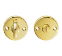 Slim Bathroom Thumbturn Lock And Release Handle 45mm Dia Polished Brass