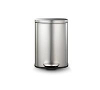 Slim Bathroom Trash Can with Filter Removable Inner Bin 12L Stainless Steel Step Trash Bin for Bedroom Home Office Brass Finish