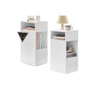 Slim Bedside Table Set With Drawer, 2
