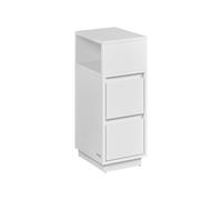 Slim Bedside Table, Small Narrow Side End Table with 2 Drawers, 1 Open Compartment Mounted to Face Left or Right, for Bedroom, Living Room