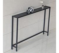 Slim Black Coffee Table 120cm - Narrow High Side Table 15cm Wide Rectangular Console Table Ideal Nightstand for Small Spaces Modern Minimalist Design