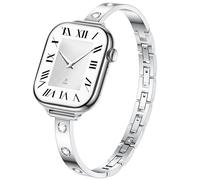 Slim Bling Diamond Compatible with Silver Apple Watch Band 44mm 46mm 45mm 49mm, Fancy Jewelry Stainless Steel Metal Strap for iWatch Bands for Women Designer Series 11 SE 10 9 8 7 6 5 4 3 2 1 Ultra