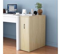 Slim Bookcase with 3 Tiers Extendable Hidden Cabinet for Office & Living Room Stylish Grey Storage Solution for Books Files & Decor Space-Saving Design