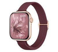 Slim Braided Stretchy Band Compatible with Apple Watch Bands 40mm 41mm 42mm 38mm 44mm 45mm 46mm 49mm Women Men, Thin Elastic Nylon Strap Solo Loop Wristband for iWatch Series 11 10 9 8 7 6 5 4 3 SE 2