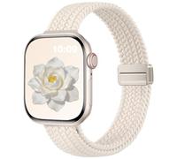 Slim Braided Stretchy Loop Compatible with Apple Watch Bands for Women 40mm 38mm 41mm 45mm 44mm 42mm 46mm, Thin Elastic Sport Nylon Wristband Strap for iWatch Band Series 11 10 9 8 7 6 5 4 2 1 SE 3
