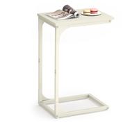 Slim C-Shaped Side Table, Cream White / 1