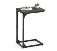 Slim C-Shaped Side Table, Grey Oak + Ink Black / 1