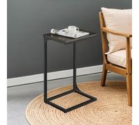 Slim C-Shaped Side Table, Grey Oak + Ink Black / 2