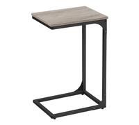 Slim C-Shaped Side Table, Heather Greige + Classic Black / 1