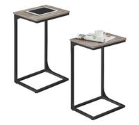 Slim C-Shaped Side Table, Heather Greige + Ink Black / 2