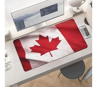 Slim Canadian Flag Desk Mat for Keyboard and Mouse 24x12 Inch Gaming Mouse Pad Protector Non-Slip Rubber Base Portable Deskpad for Office/Gaming/Remote Work Desktop Accessories Decor
