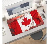 Slim Canadian Flag Desk Mat for Keyboard and Mouse 24x12 Inch Gaming Mouse Pad Protector Non-Slip Rubber Base Portable Deskpad for Office/Gaming/Remote Work Desktop Accessories Decor