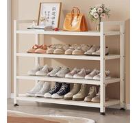 Slim Carbon Steel Shoe Cabinet - Portable Entryway Shoe Rack with Non-slip Foot Pads Removable Shelves Stable Load-bearing Space-saving Design for nized Storage