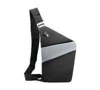 Slim Carry Bag - Slim Carry Men | Chest Bag | Anti-Theft Chest Bags | Waterproof Sling Slims Shoulder Pack | Anti-Theft Casual Bags for Daily Travel, Left, black with gray, See description