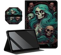 Slim Case for 10.9 inch iPad Air 5th Gen 2022/ iPad Air 4th Gen 2020 + 1 Screen Clean Pad, Folding Stand PU Leather Case Soft TPU Inner with Auto Wake/Sleep, Sugar Skull Dead Girl