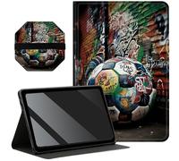 Slim Case for 2022 iPad 10.9 inch 10th Gen + 1 Screen Clean Pad, Folding Stand PU Leather Soft TPU Inner with Auto Wake/Sleep for iPad 10th Gen 2022 Case, Graffiti Handball