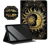 Slim Case for 2022 iPad 10.9 inch 10th Gen + 1 Screen Clean Pad, Folding Stand PU Leather Soft TPU Inner with Auto Wake/Sleep for iPad 10th Gen 2022 Case, Gothic Moon Sun