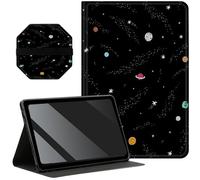 Slim Case for 2022 iPad 10.9 inch 10th Gen + 1 Screen Clean Pad, Folding Stand PU Leather Soft TPU Inner with Auto Wake/Sleep for iPad 10th Gen 2022 Case, Universe Planets