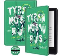 Slim Case for All-New 6" Kindle (11th Generation, 2022 Release E-Reader) + 1 Screen Clean Pad, Folding PU Leather Soft TPU Inner with Auto Wake/Sleep Case, What Ever Dinosaur